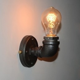 Enkel Retro Industriel Jernrør Dekorativ væglampe Vægarmatur