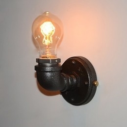 Enkel Retro Industriel Jernrør Dekorativ væglampe Vægarmatur