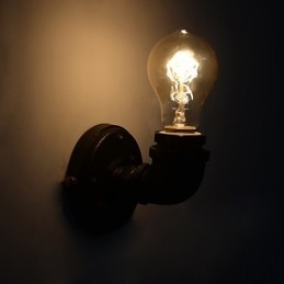 Enkel Retro Industriel Jernrør Dekorativ væglampe Vægarmatur