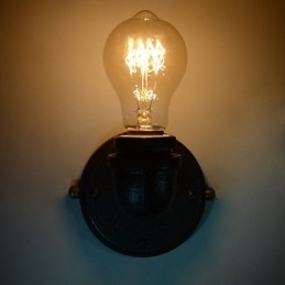 Enkel Retro Industriel Jernrør Dekorativ væglampe Vægarmatur