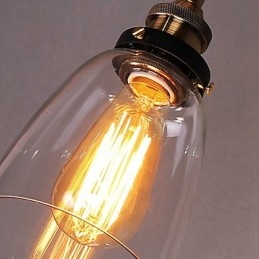 Industriel Edison Simplicity Glasvæglampe Metalbundkappe Spisestue Studieværelse Kontorgang Vægmonteringslys