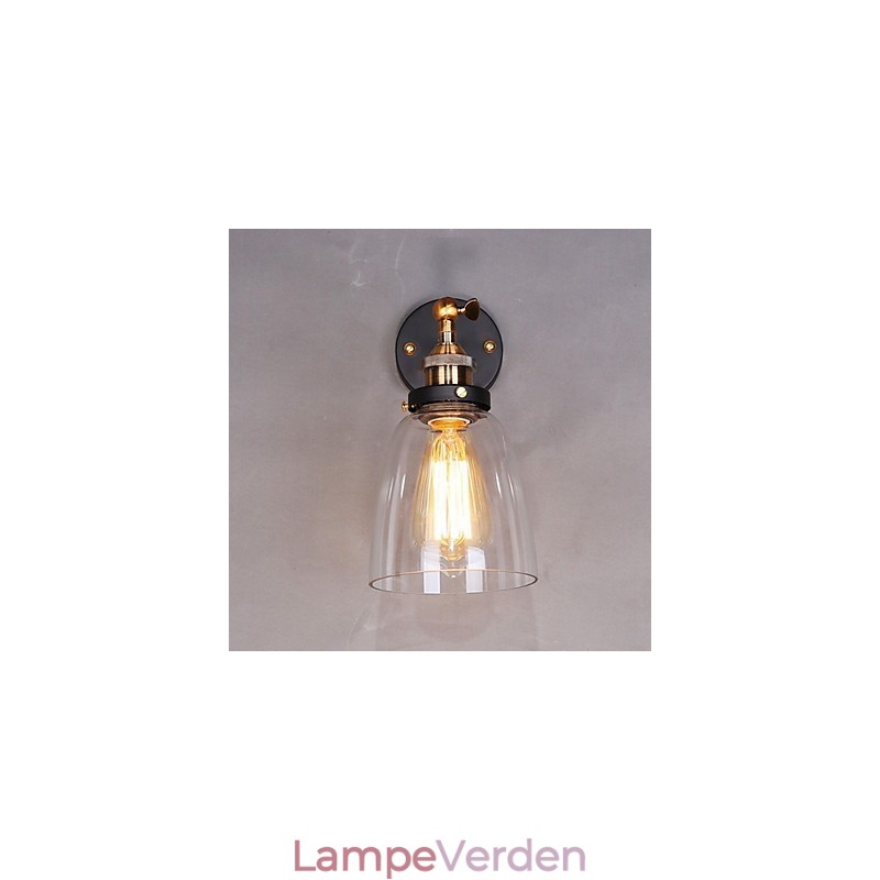 Industriel Edison Simplicity Glasvæglampe Metalbundkappe Spisestue Studieværelse Kontorgang Vægmonteringslys