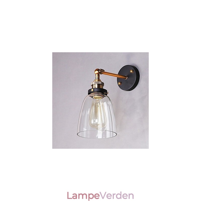 Industriel Edison Simplicity Glasvæglampe Metalbundkappe Spisestue Studieværelse Kontorgang Vægmonteringslys