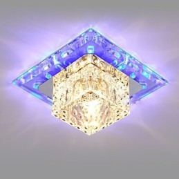 Mini Krystal Loftslampe Spotlight 3W Kreativ Lamperør Lys Farverig Farve Firkantet Kuppellys