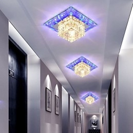 Mini Krystal Loftslampe Spotlight 3W Kreativ Lamperør Lys Farverig Farve Firkantet Kuppellys