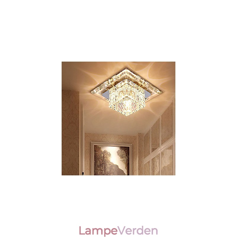 Mini Krystal Loftslampe Spotlight 3W Kreativ Lamperør Lys Farverig Farve Firkantet Kuppellys