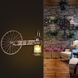 Rustik Lodge Maleri funktion til Mini Style Uplight Væglamper Væglampe