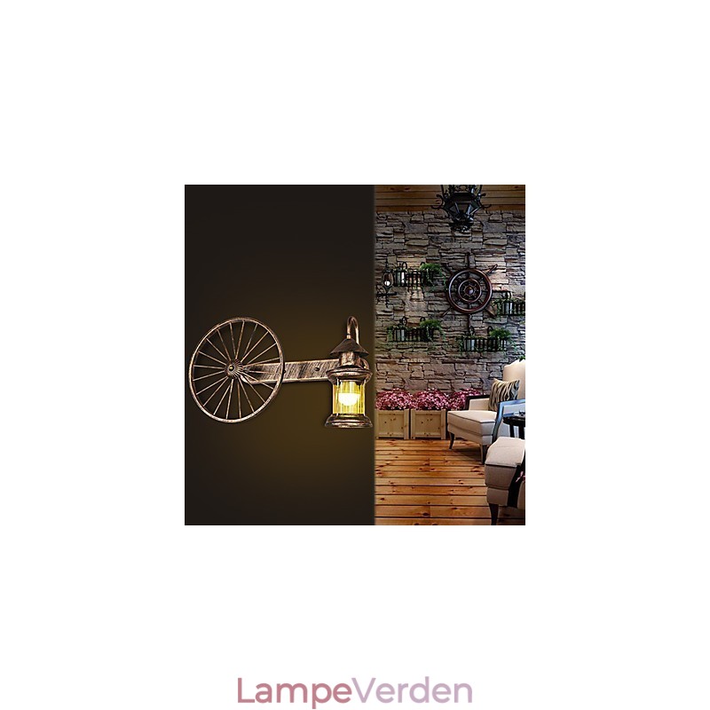 Rustik Lodge Maleri funktion til Mini Style Uplight Væglamper Væglampe