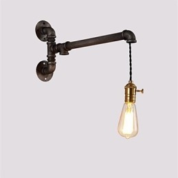Vintage industrirør væglamper med afbryder Creative Lights Restaurant Cafe Bar Dekorationsbelysning med 1 lys malet finish