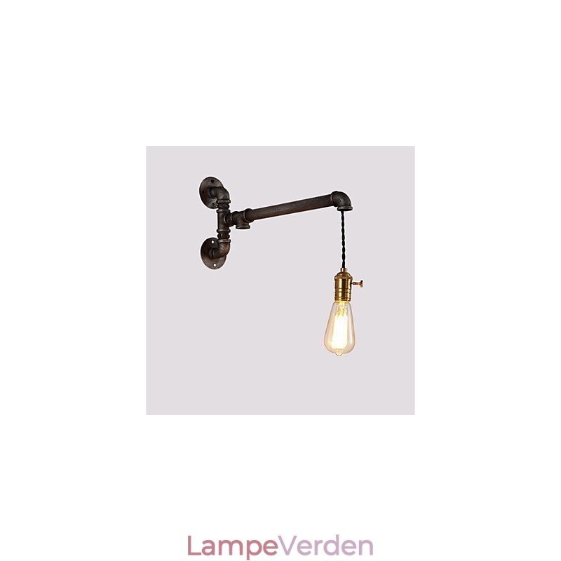 Vintage industrirør væglamper med afbryder Creative Lights Restaurant Cafe Bar Dekorationsbelysning med 1 lys malet finish