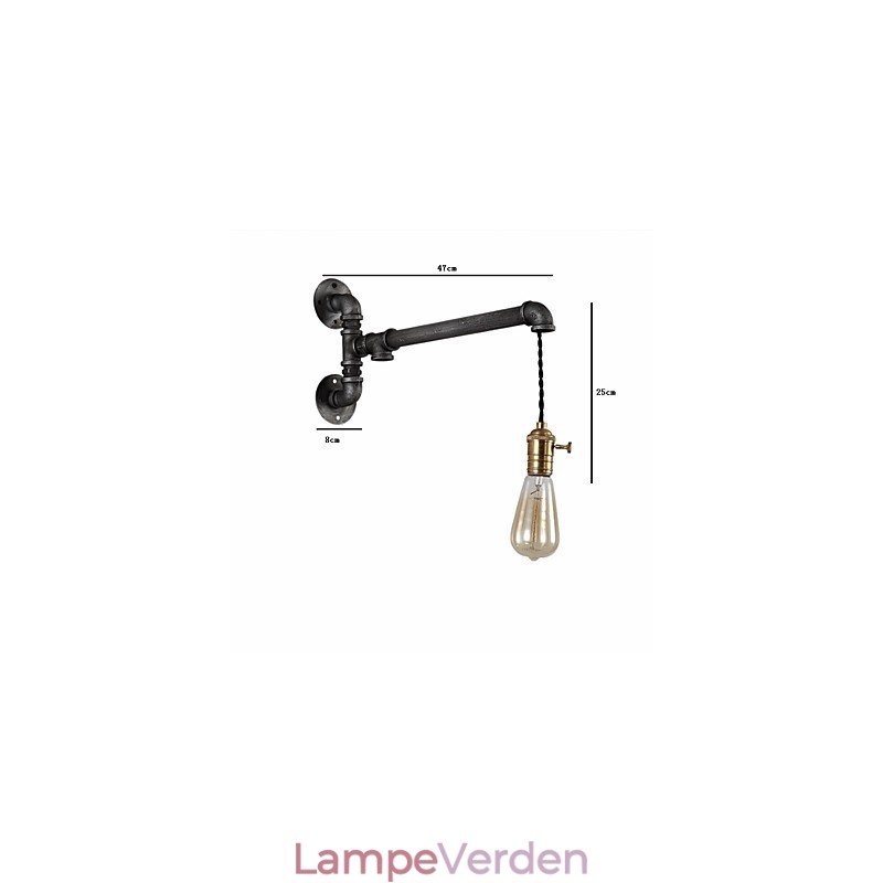 Vintage industrirør væglamper med afbryder Creative Lights Restaurant Cafe Bar Dekorationsbelysning med 1 lys malet finish