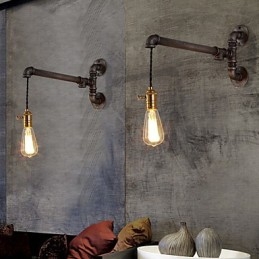 Vintage industrirør væglamper med afbryder Creative Lights Restaurant Cafe Bar Dekorationsbelysning med 1 lys malet finish