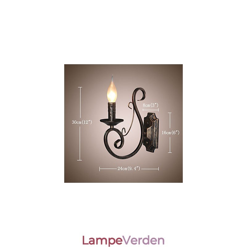 Mini Retro Væglampe Gang Metal Stearinlys Form Væglampe Belysning