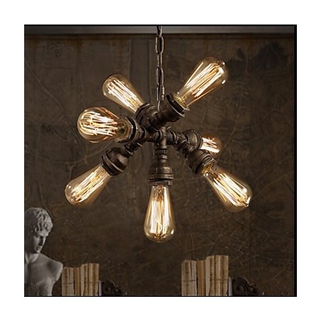 Amerikansk industri vandrør Retro stil Wind 7 Light Pendant lysekrone