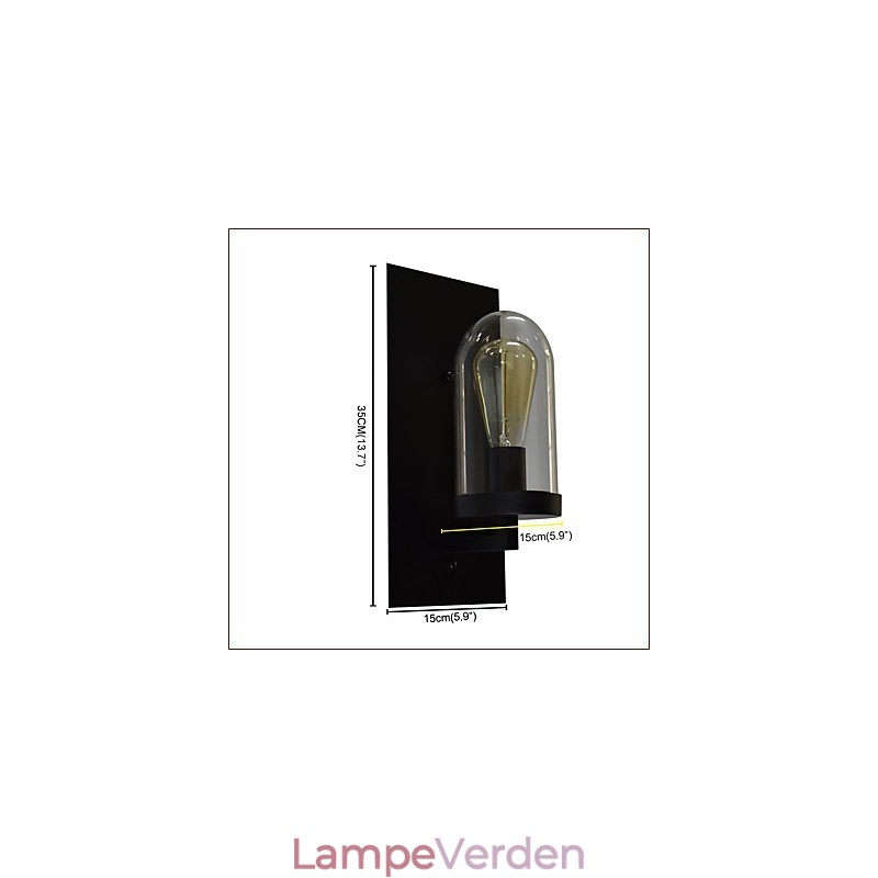Malet stål Væglampe Stum Sort Amerikansk Kaffe Dekoration Retro Væglampe Lyssværd Lampe På Væg