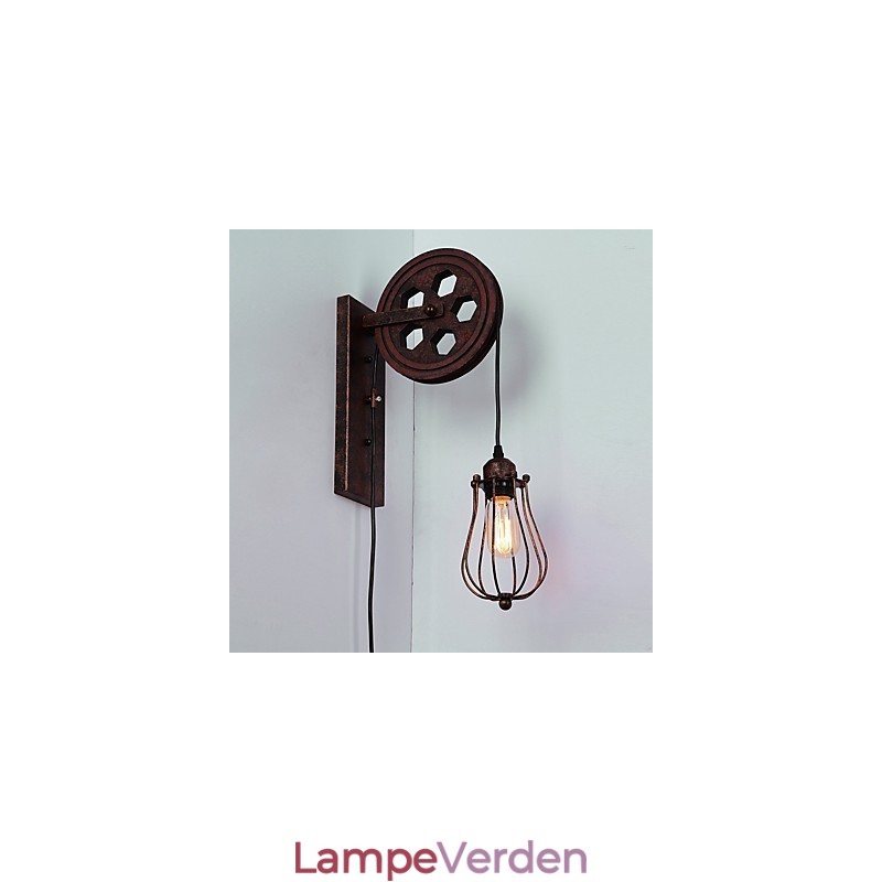 Industriel Retro Iron Væglampe Creative Personality Lift Pulley Væglampe