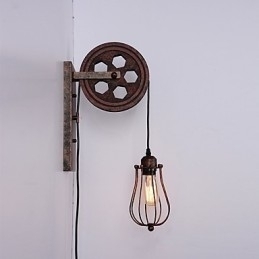 Industriel Retro Iron Væglampe Creative Personality Lift Pulley Væglampe
