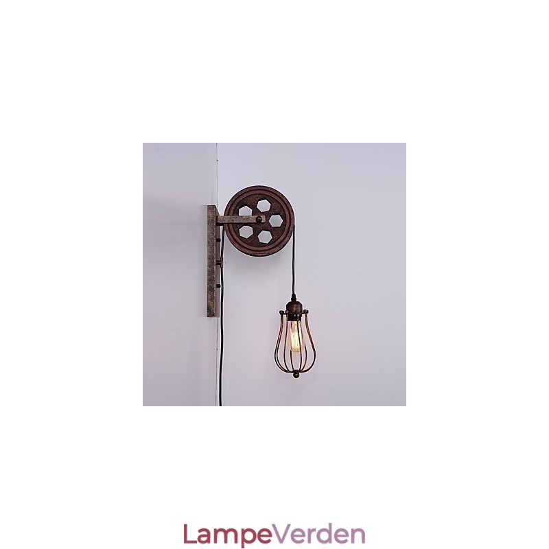 Industriel Retro Iron Væglampe Creative Personality Lift Pulley Væglampe