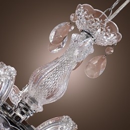 Upligh krom loftslampe stearinlys akryl armatur lysekrone pendel