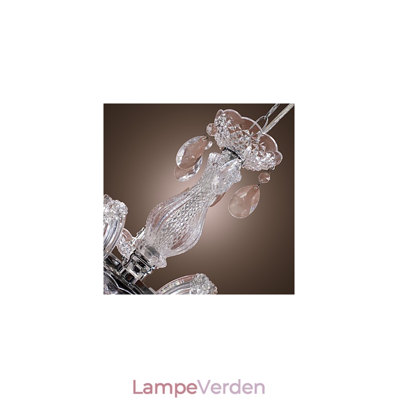 Upligh krom loftslampe stearinlys akryl armatur lysekrone pendel