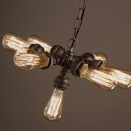 Amerikansk industri vandrør Retro stil Wind 7 Light Pendant lysekrone
