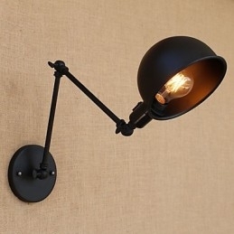 Enkel Country Retro Painting Funktion til Mini Style Swing Arm Øjenbeskyttelse Downlight Swing Arm Lights