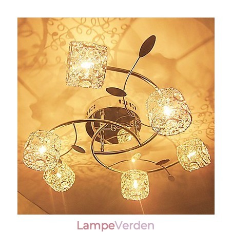 Moderne moderne krystal galvaniseret flush Mount