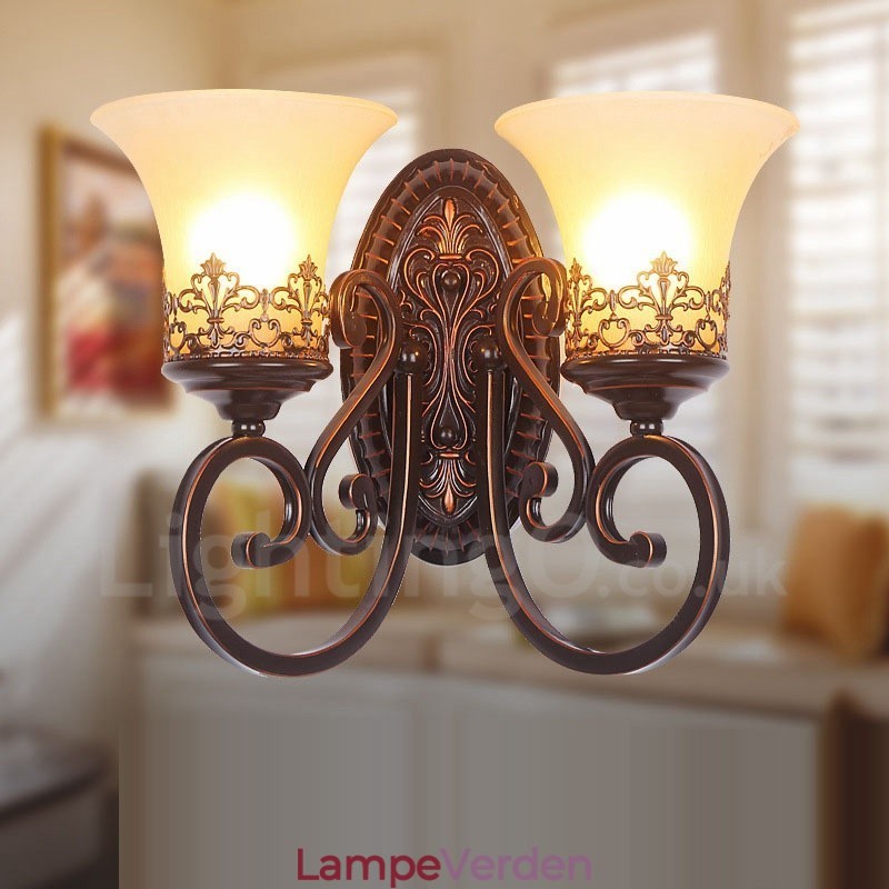 Rustik Lodge Stue Spisestue Sengeværelse Metal Indendørs Væglamper