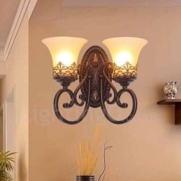 Rustik Lodge Stue Spisestue Sengeværelse Metal Indendørs Væglamper