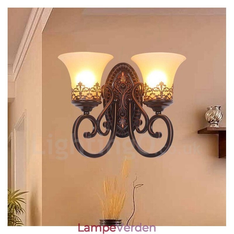 Rustik Lodge Stue Spisestue Sengeværelse Metal Indendørs Væglamper