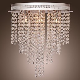 Moderne moderne krystal mini stil galvaniseret metal Flush Mount