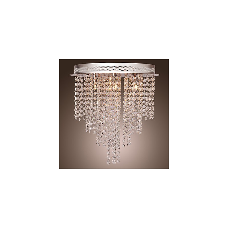 Moderne moderne krystal mini stil galvaniseret metal Flush Mount