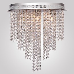 Moderne moderne krystal mini stil galvaniseret metal Flush Mount