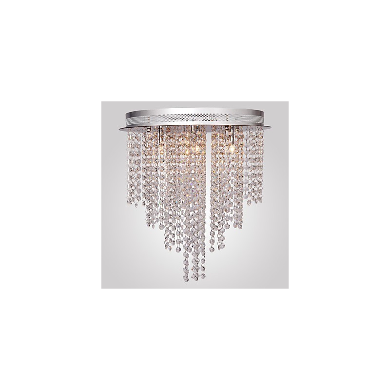 Moderne moderne krystal mini stil galvaniseret metal Flush Mount