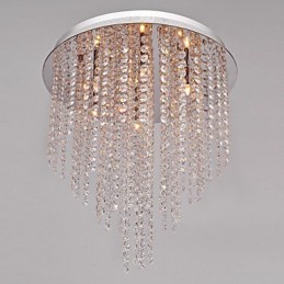 Moderne moderne krystal mini stil galvaniseret metal Flush Mount
