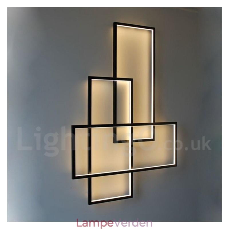 Moderne moderne aluminiumsmaleri Loftslampe Flush Mount Væglampe med Remote Dimmer til Stue Sengeværelse
