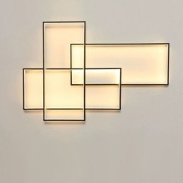 Moderne moderne aluminiumsmaleri Loftslampe Flush Mount Væglampe med Remote Dimmer til Stue Sengeværelse