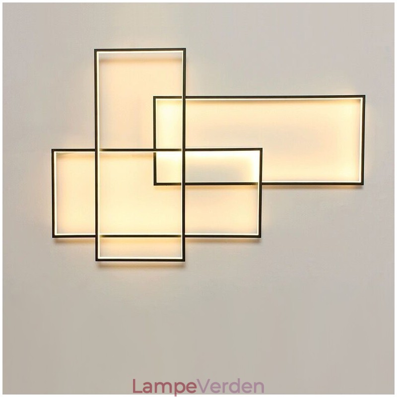 Moderne moderne aluminiumsmaleri Loftslampe Flush Mount Væglampe med Remote Dimmer til Stue Sengeværelse