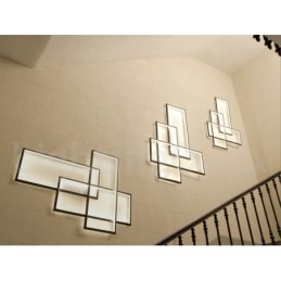 Moderne moderne aluminiumsmaleri Loftslampe Flush Mount Væglampe med Remote Dimmer til Stue Sengeværelse