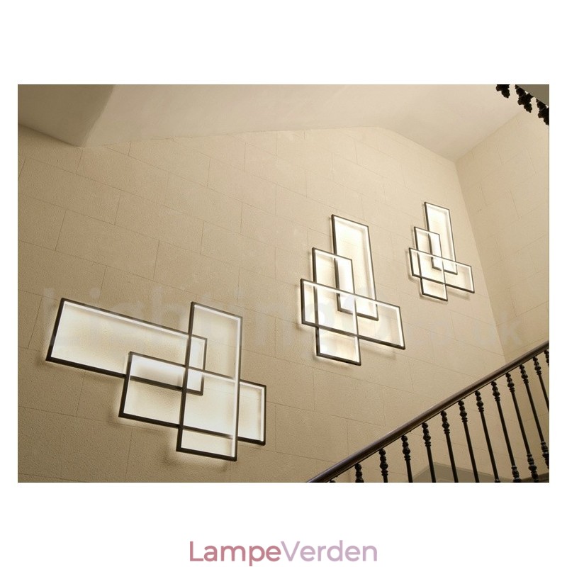 Moderne moderne aluminiumsmaleri Loftslampe Flush Mount Væglampe med Remote Dimmer til Stue Sengeværelse