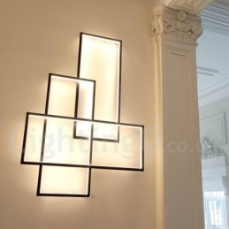 Moderne moderne aluminiumsmaleri Loftslampe Flush Mount Væglampe med Remote Dimmer til Stue Sengeværelse