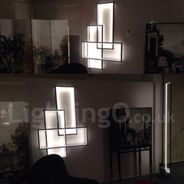 Moderne moderne aluminiumsmaleri Loftslampe Flush Mount Væglampe med Remote Dimmer til Stue Sengeværelse
