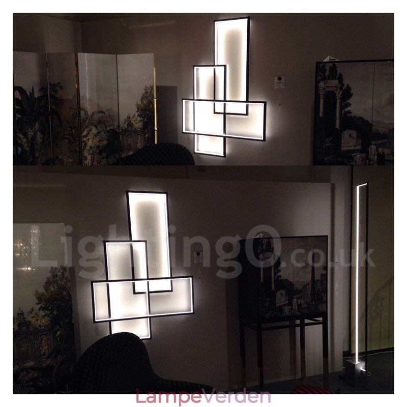 Moderne moderne aluminiumsmaleri Loftslampe Flush Mount Væglampe med Remote Dimmer til Stue Sengeværelse