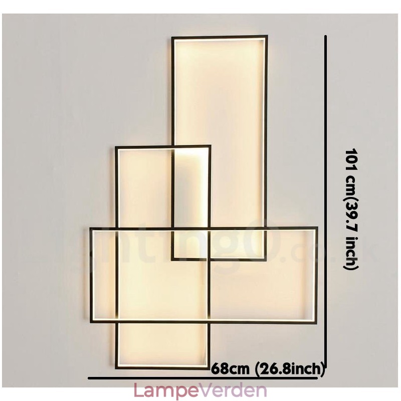 Moderne moderne aluminiumsmaleri Loftslampe Flush Mount Væglampe med Remote Dimmer til Stue Sengeværelse