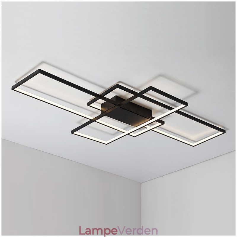 Moderne moderne aluminiumsmaleri Loftslampe Flush Mount Væglampe med Remote Dimmer til stuen Sengeværelse Kan også bruges som væglampe