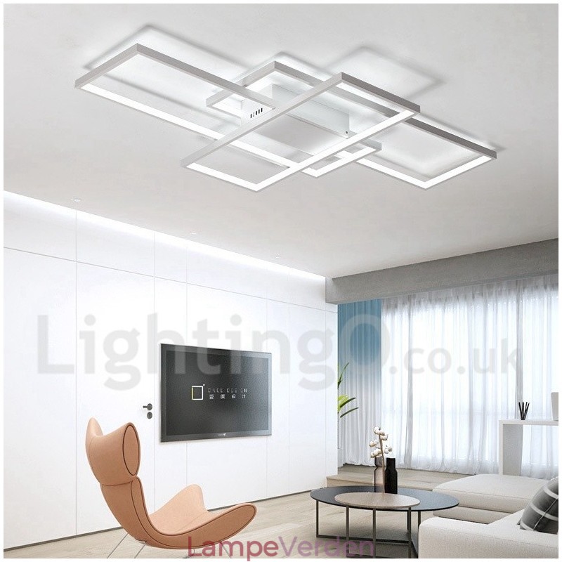 Moderne moderne aluminiumsmaleri Loftslampe Flush Mount Væglampe med Remote Dimmer til stuen Sengeværelse Kan også bruges som væglampe