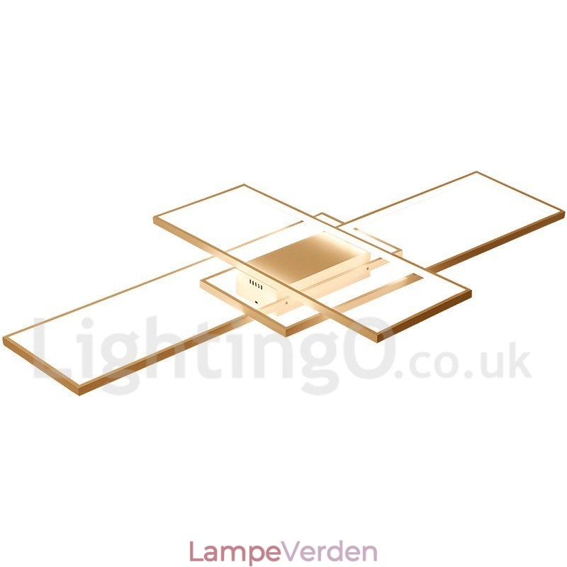 Moderne moderne aluminiumsmaleri Loftslampe Flush Mount Væglampe med Remote Dimmer til stuen Sengeværelse Kan også bruges som væglampe