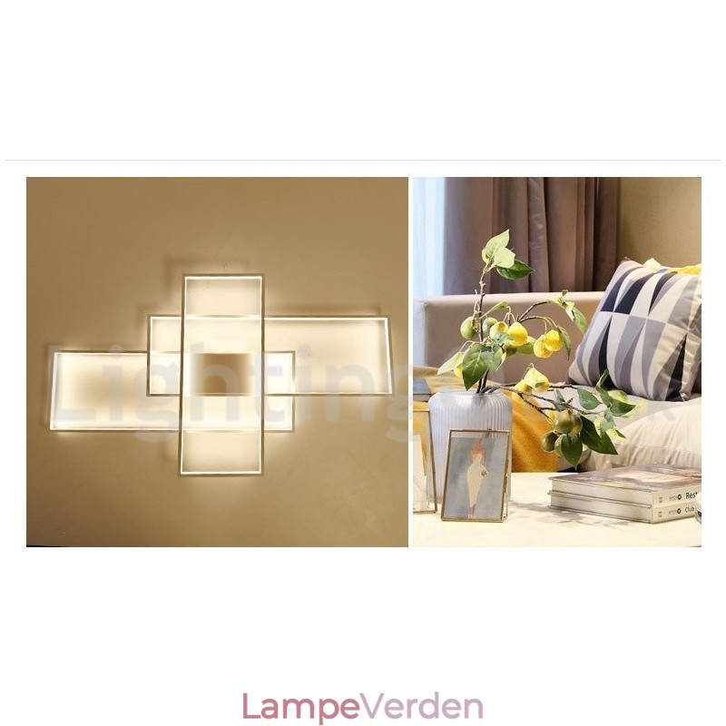 Moderne moderne aluminiumsmaleri Loftslampe Flush Mount Væglampe med Remote Dimmer til stuen Sengeværelse Kan også bruges som væglampe