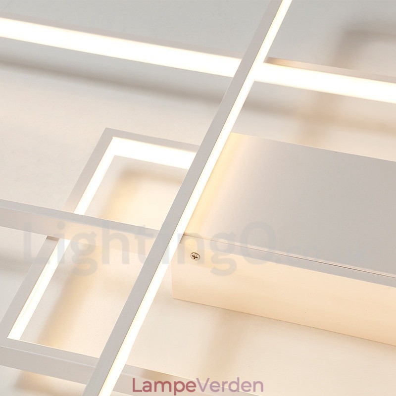 Moderne moderne aluminiumsmaleri Loftslampe Flush Mount Væglampe med Remote Dimmer til stuen Sengeværelse Kan også bruges som væglampe