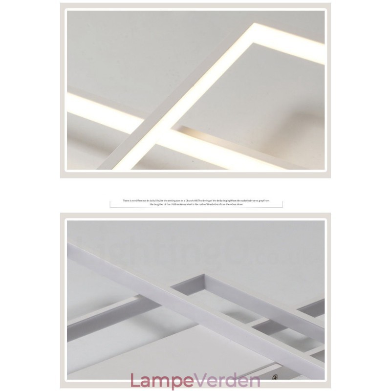 Moderne moderne aluminiumsmaleri Loftslampe Flush Mount Væglampe med Remote Dimmer til stuen Sengeværelse Kan også bruges som væglampe
